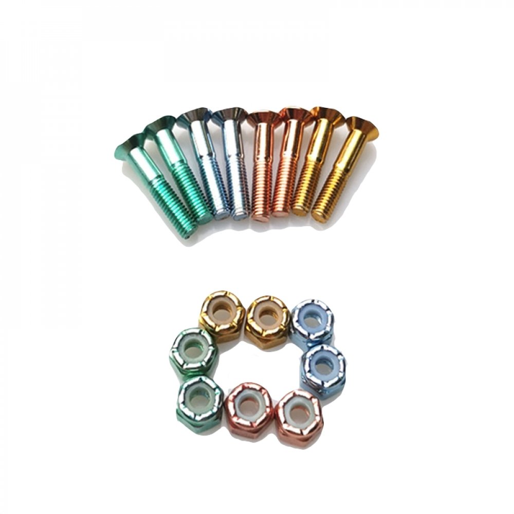 Allen Colored Flathead Nuts and Bolts 1" 2,5cm