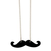 mint Moustache plexi necklace