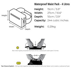 OverBoard wasserdichte Hüfttasche LIGHT 4 L Schwar
