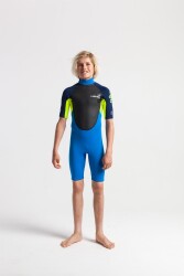 C-Skins ELEMENT Junior Steamer 2,5mm Shorty Neoprenanzug Blue Yellow 8 Jahre/ M