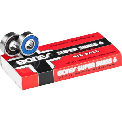 Bones Super Swiss 6 Balls Longboard Bearings (Satz)