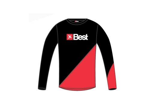 Best Kiteboarding Watershirt Rashguard Langarm Black Red XL