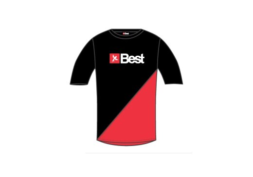 Best Kiteboarding Watershirt Rashguard Kurzarm Black Red M