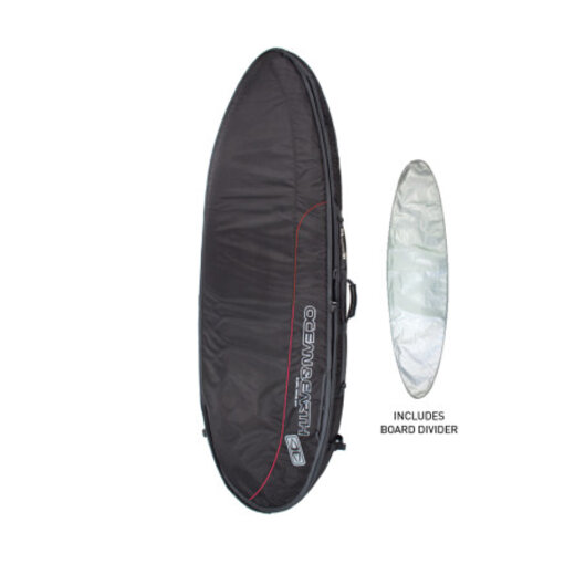 Ocean & Earth Boardbag Travel Double Wide Cover Fish / Funboard Black/Red 6´4"