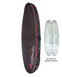 Ocean & Earth Boardbag Travel Triple Compact Shortboard Cover Black/Red 6´4"