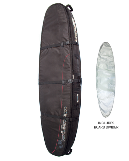 Ocean &amp; Earth Boardbag Travel Double Coffin Shortboard Cover Black/Red 7&acute;0&quot;