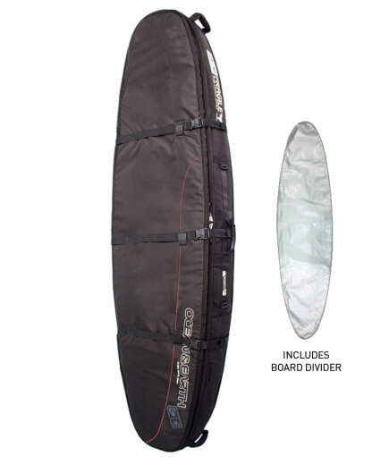 Ocean & Earth Boardbag Travel Double Coffin Shortboard Cover Black/Red 7´6"