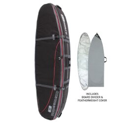 Ocean & Earth Boardbag Travel Quad Coffin Shortboard Cover Black/Red 7´6"