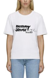 HW-Shapes Mommy Surfs Organic Shirt White