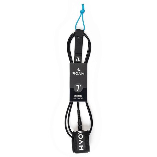 ROAM Surfboard Leash Premium 7.0 215cm 7mm Schwarz