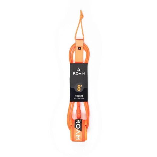 ROAM Surfboard Leash Premium 8.0 244cm 7mm Orange