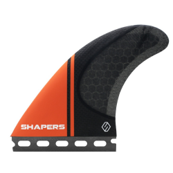 Shapers Fins Medium-Large Stealth Tri-Fin Set Black/Orange