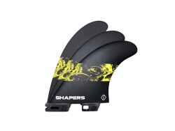 Shapers Fins Medium-Large CoreLite Tri-Fin Set Black/Yellow