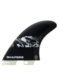 Shapers Fins Large CoreLite Tri-Fin Set Black/White