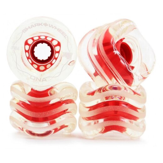 Shark Wheels DNA ROLL (4er Set) 72mm/ 78a Clear/Red Core