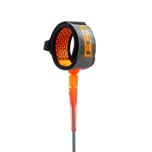 FCS Surfboard Comp Essential Series Leash 50" Charcoal/Blood Orange