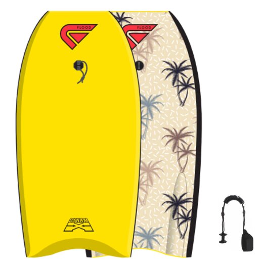 FLOOD Bodyboard Dynamx Stringer 37 Gelb Palm