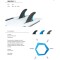 ROAM Quad Rear Fin Set Medium one tab Smoke