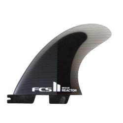 FCS 2 Reactor PC Tri Retail Fin Set Charcoal/Black (L)