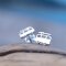 Vintageliebe Ohrstecker Surfbus Silber