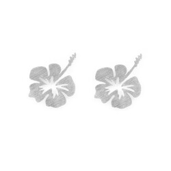 Vintageliebe Ohrstecker Hibiskusblüte Silber