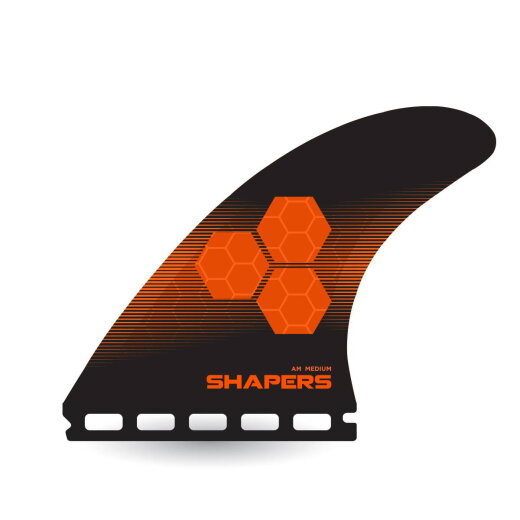 Shapers Fins Medium CoreLite Tri-Fin Set Black/Orange