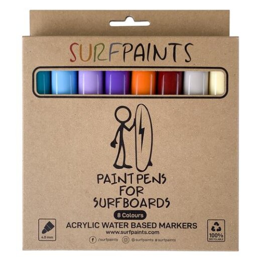 Surfpaints Paintpens for Surfboards wasserbasierte Marker Stifte Pastel