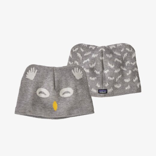 Patagonia Baby Animal Friends Beanie Owl Drifter Grey 12-24 Monate