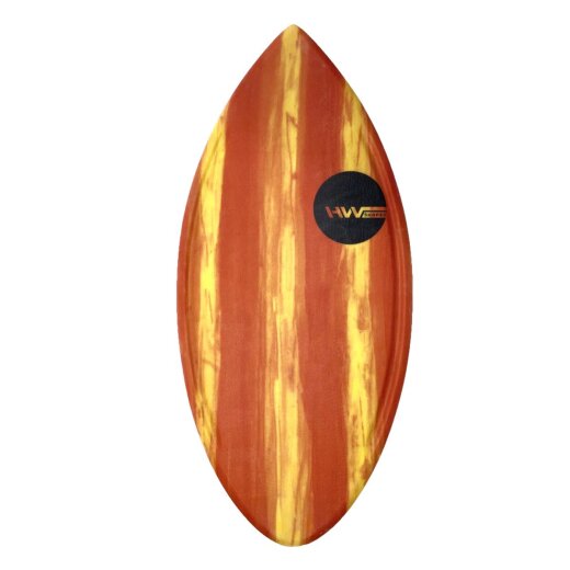 HW-Shapes Hybridskim Epoxyart Red Yellow Striped Skimboard