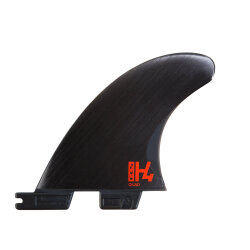 FCS 2 H4 Carbon Medium Smoke Quad Rear Retail Fin Set...