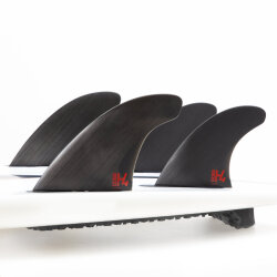 FCS 2 H4 Carbon Medium Smoke Quad Rear Retail Fin Set Black (M)