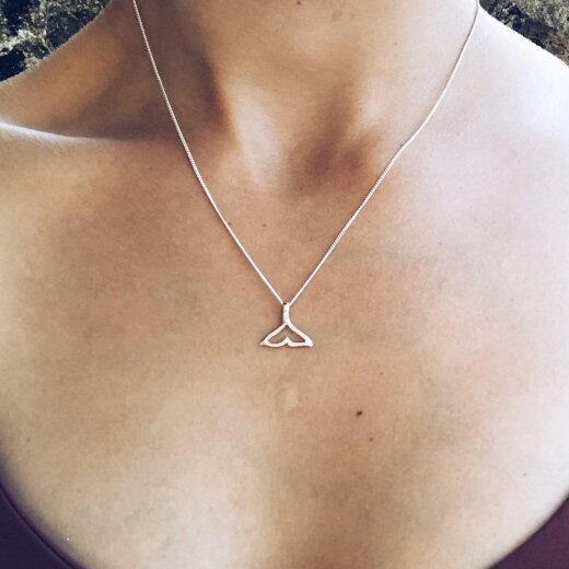 Tropical Tribe Surf Juwelry Mermaid Flossen Kette Silber