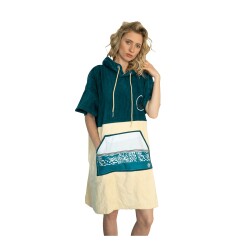 Wave Hawaii Poncho Petrol Velours Handtuch Umkleide