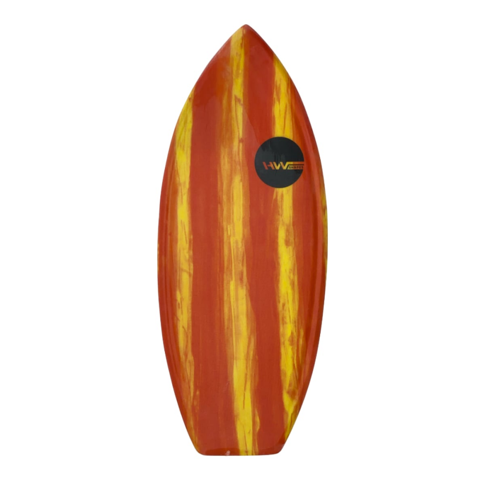 HWShapes Ultimate Wave Skimboard Epoxyart Red Yellow Stripe
