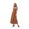 Rhythm. Classic Shirred Midi Dress Caramel