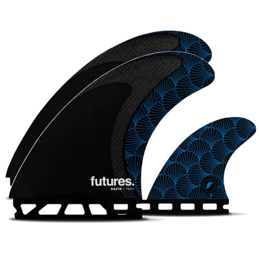 FUTURES Twin Tri Fin Set Rasta Honeycomb Carbon