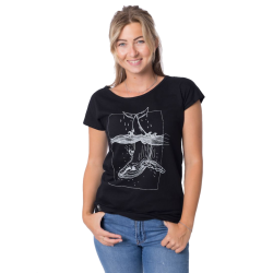 Zerum Frauen T-Shirt Lea Black Whale Square