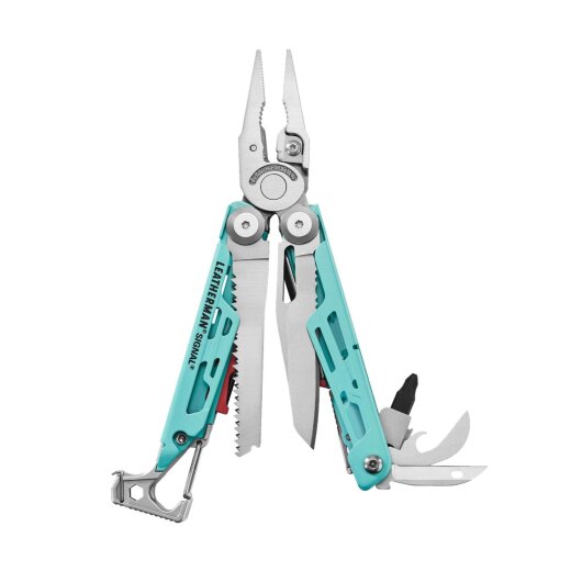 Leatherman Signal Taschenmesser Aqua & Silver