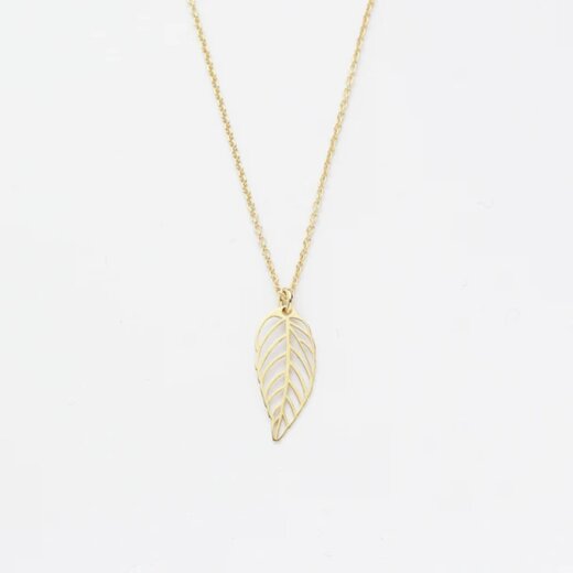Jewelberry Kette Cut Out Leaft vergoldet