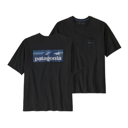 Patagonia Ms Boardshort Logo Pocket Responsibill Tee Ink Black