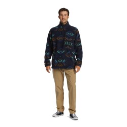 Billabong Boundary Mock Neck Fleece Pullover Navy