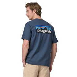 Patagonia Ms P-6 Logo Responsible Tee Utility Blue L