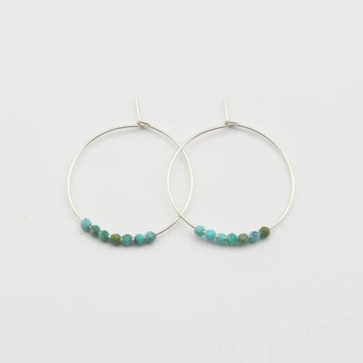 Jewelberry Kreole Fine Pearls Turqouise Silber