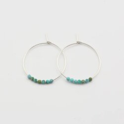 Jewelberry Kreole Fine Pearls Turqouise Silber
