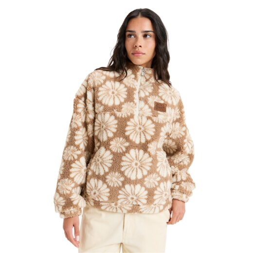Roxy Jive Talking Fleece Pullover Portobella Tropical Tile Polar