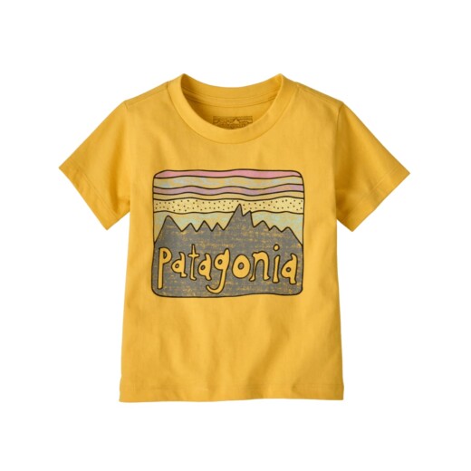 Patagonia Baby T-Shirt Fritz Roy Sides Nectar Yellow 12-18 Mon