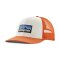 Patagonia P-6 Logo Trucker Hat White W/Redtail Rust