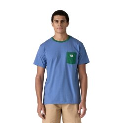 Patagonia Shop Sticker Pocket Responsibili-Tee Abundant Blue