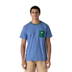 Patagonia Shop Sticker Pocket Responsibili-Tee Abundant Blue L