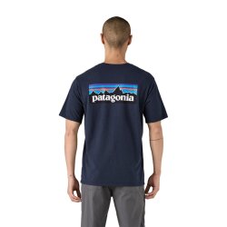Patagonia Ms P-6 Logo Responsible Tee New Navy